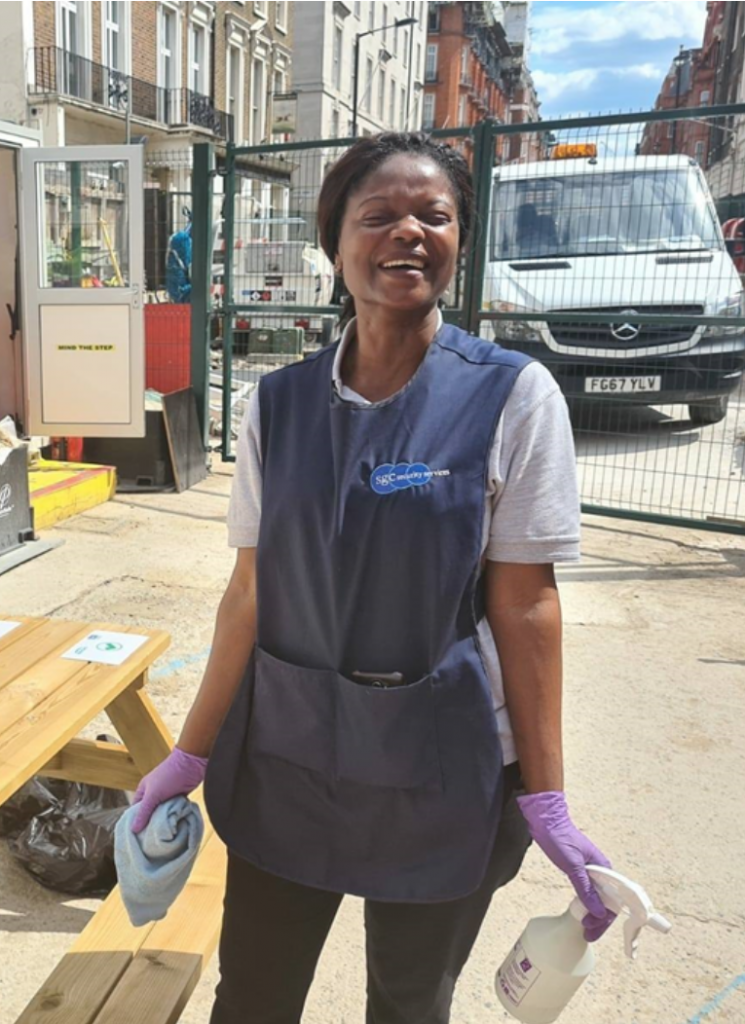 A photo of one of our cleaning staff